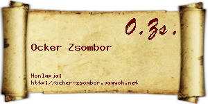 Ocker Zsombor névjegykártya
